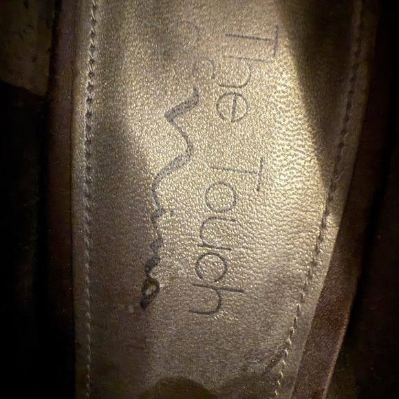 The Touch Brown Peep-Toe Heels - Picture 2 of 4